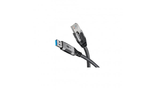 Goobay 70693 cable gender changer USB A RJ-45 Black, Silver