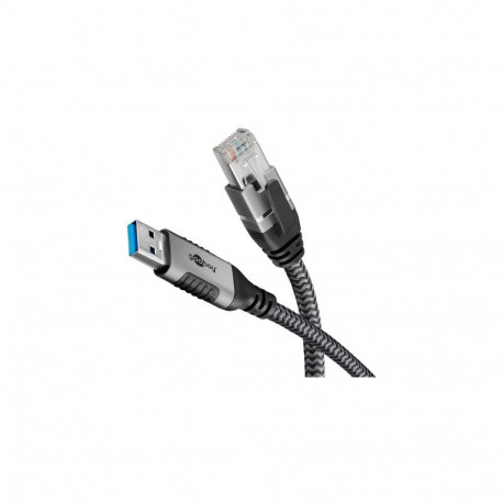 Goobay 70497 cable gender changer USB A RJ-45 Black, Silver