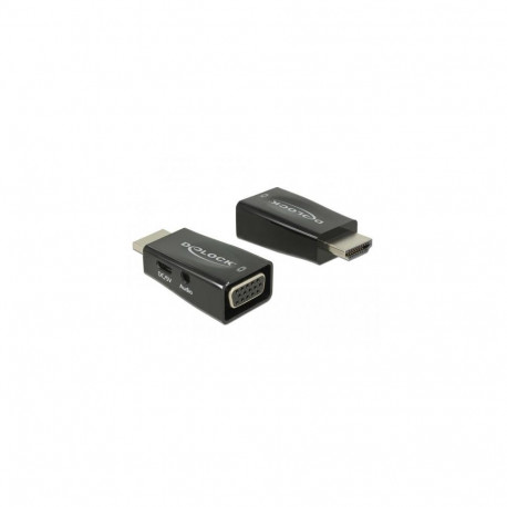 DeLOCK 65901 cable gender changer HDMI A VGA &amp; 3.5 mm Audio Black