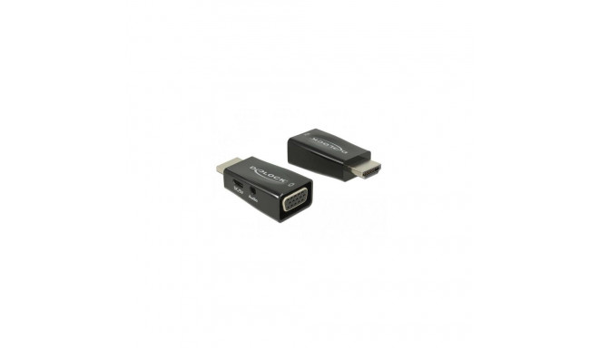 DeLOCK 65901 cable gender changer HDMI A VGA & 3.5 mm Audio Black