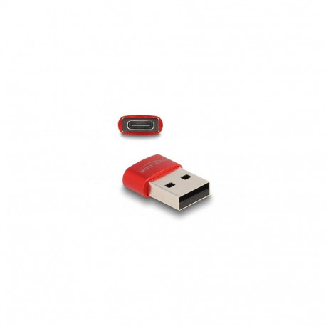 DeLOCK USB 2.0 Adapter USB Type-A male to USB Type-C female red
