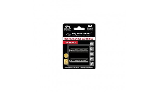Esperanza EZA105 PRECHARGED HR6 2600MAH ALWAYS READY BLISTER PACK 2PCS.