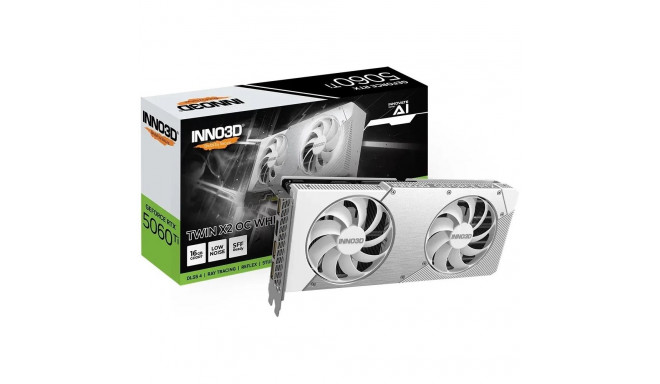 Inno3D GeForce RTX 5060 Ti Twin X2 OC White 16GB GDDR7 DLSS4 Graphics Card (N506T2-16D7X-191073W)