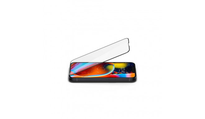 Spigen Glass FC iPhone 16e/13/13 Pro/14 karastatud klaas must raam AGL03392