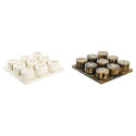 Dekoratiivkuju DKD Home Decor Lauamäng 20,5 x 20,5 x 5 cm Valge Merevaik Metallik Kaasaegne