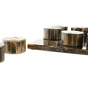 Dekoratiivkuju DKD Home Decor Lauamäng 20,5 x 20,5 x 5 cm Valge Merevaik Metallik Kaasaegne