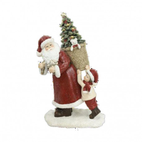Christmas bauble DKD Home Decor Resin Father Christmas (2 Units) (12 x 9 x 19 cm)