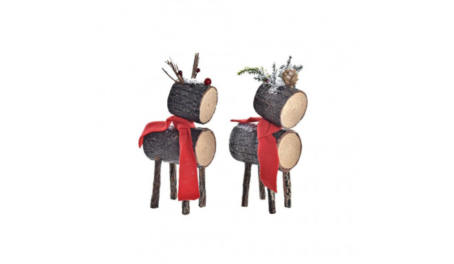 Dekoratiivkuju DKD Home Decor Jõulud Läige Põhjapõder Kask (10 x 9 x 23 cm) (2 Ühikut)