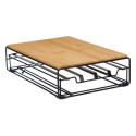 Kohvikapsli Organisaator Kinvara W6358S-B NESPRESSO L Pruun Must Metall Bambus 21 x 57 x 8,5 cm