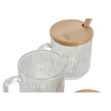 Suhkrutoos Home ESPRIT Läbipaistev Bambus Kristall 350 ml 11,7 x 8,7 x 14 cm 2 Tükid, osad (12 Ühiku