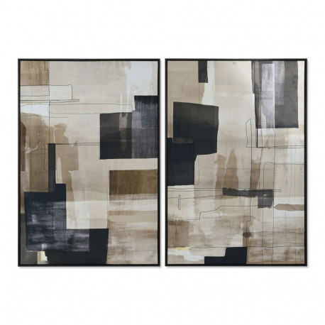 Maal Home ESPRIT Must Beež Abstraktne Linna 83 x 4 x 123 cm (2 Ühikut)