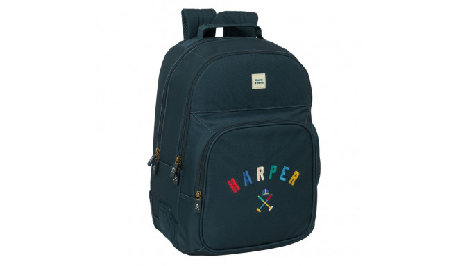 School Bag Harper & Neyer Navy Blue 32 x 42 x 15 cm