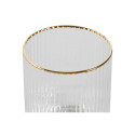 Set of glasses Home ESPRIT Transparent Golden Crystal 320 ml (6 Units)