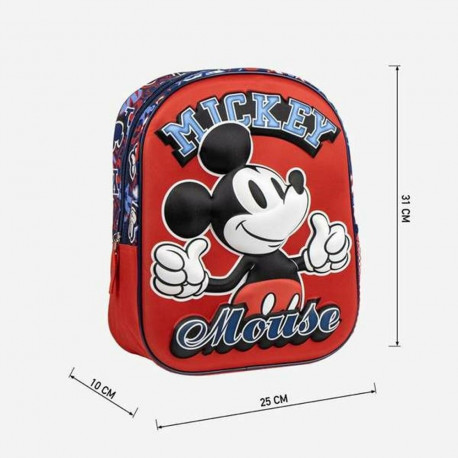 Kooliseljakott Mickey Mouse Punane 25,0 x 31,0 x 10,0 cm