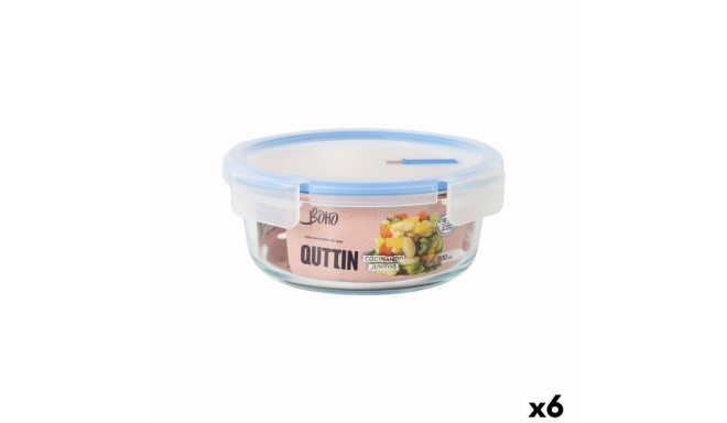 Hermetic Lunch Box Quttin Boho Transparent 0,9 l (6 Units)