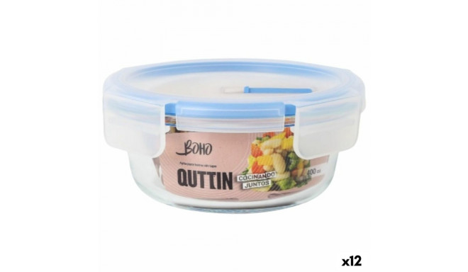 Hermetic Lunch Box Quttin Boho Transparent 0,4 l (12 Units)