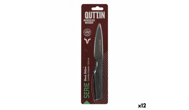 Peeler Knife Quttin Black Stainless steel 9 cm (12 Units)