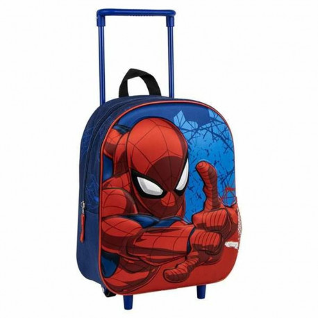 3D School Bag with Wheels Spider-Man Blue 25,0 x 31,0 x 10,0 cm