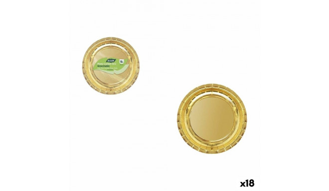 Plate set Algon Golden 20 cm 10 Pieces (18 Units)
