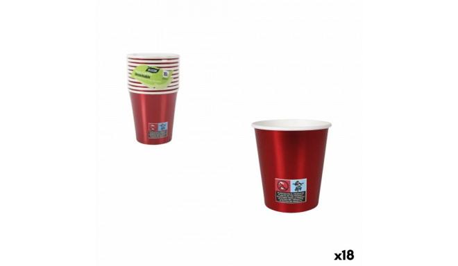 Set of glasses Algon Red 200 ml 10 Pieces (18 Units)