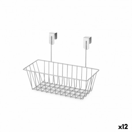 Multi-purpose basket Confortime Grey Metal 28 x 15 x 21 cm (12 Units)