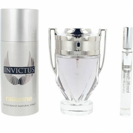 Men's Perfume Set Paco Rabanne INVICTUS 3 Pieces