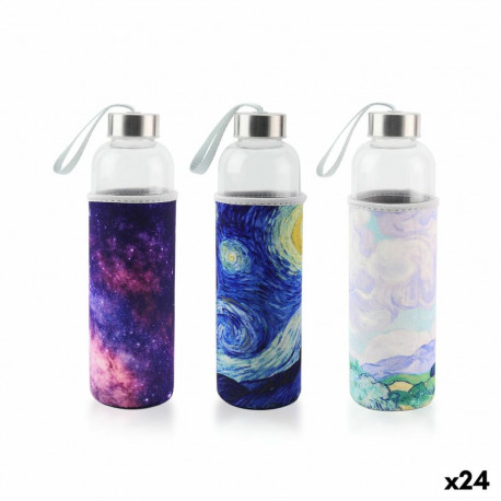 Water bottle Bewinner Glass 600 ml (24 Units)