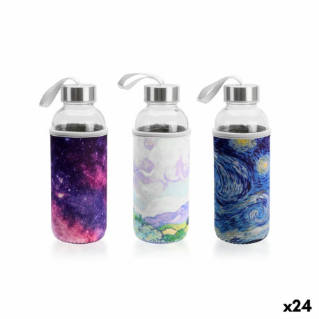 Water bottle Bewinner Glass 400 ml (24 Units)