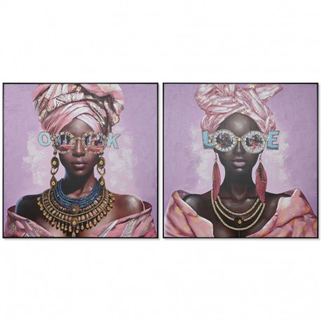 Maal Home ESPRIT Malva Kaasaegne Aafriklanna 102 x 4,5 x 102 cm (2 Ühikut)
