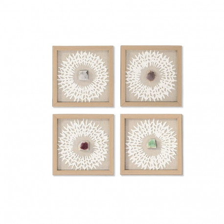 4 maali komplekt Home ESPRIT Paber Kristall 22 x 2 x 22 cm