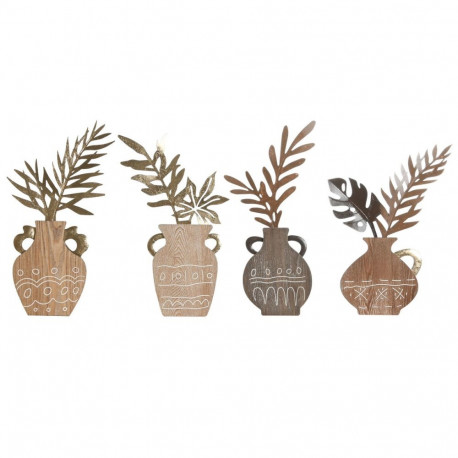 Dekoratiivkuju Home ESPRIT Naturaalne Vaas Boho 28,5 x 2 x 50 cm (4 Ühikut)