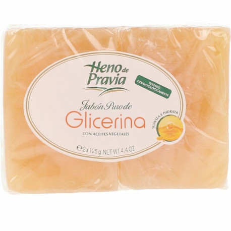 Natural Glycerine Soap Bar Heno De Pravia Aceites Vegetales 125 g 2 Units
