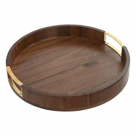 Kandik Home ESPRIT Kuldne Naturaalne Metall Akaatsia 35,5 x 35,5 x 5 cm