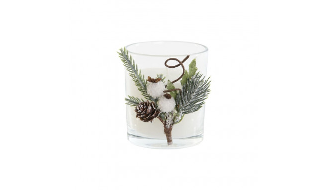 Candle DKD Home Decor White Christmas 10,5 x 8,5 x 8,5 cm