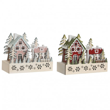 Christmas bauble DKD Home Decor Red Pink 21 x 9,5 x 19 cm (2 Units)