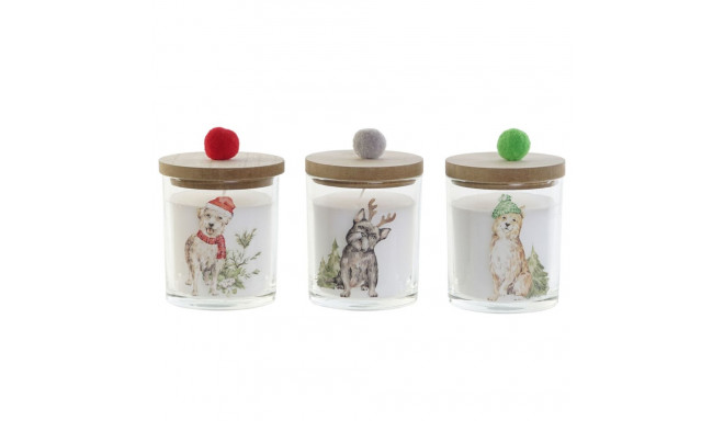 Küünal DKD Home Decor Mitmevärviline Tutid Jõulud 8 x 8 x 9 cm 8 x 8 x 11 cm (3 Ühikut) (2 Ühikut)