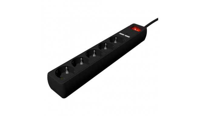 Pistikupesa - 5 Pistikupesa GEMBIRD SPG5-U2-5-02