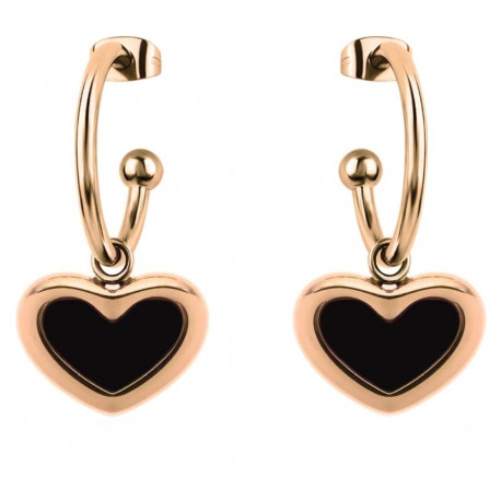 Ladies' Earrings LIU JO LJ2695 Rose gold Black