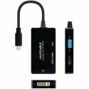 USB-C to VGA/HDMI/DVI Adapter NANOCABLE 10.16.4301-ALL 20 cm Black