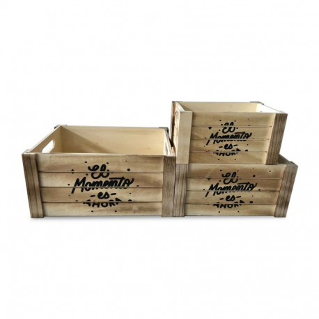 Set of decorative boxes Versa Wood (3 Pieces)
