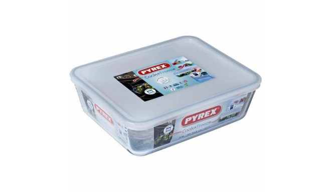 Food Preservation Container Pyrex White Black Transparent Clear Rectangular