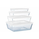 Food Preservation Container Pyrex White Black Transparent Clear Rectangular