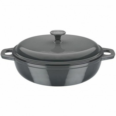 Casserole with lid GSW Grey 36 x 14 x 36 cm Cast Iron Ø 30 cm
