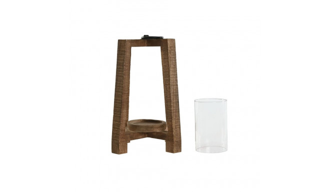 Candleholder Home ESPRIT Natural Crystal Mango wood 25 x 25 x 35 cm