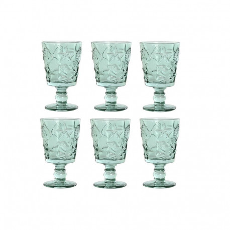 Set of cups Home ESPRIT Turquoise Crystal 345 ml (6 Units)
