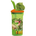 Cup with Straw Stor T-Rex Green