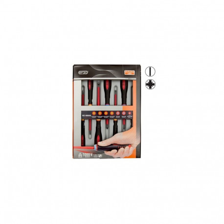 Elektriku kruvikeerajate kmpl. ERGO™ 7 osa - SL3,0 tester; SL2,5/3,5/4,0/5,5; PZ1/2 - 1000V VDE