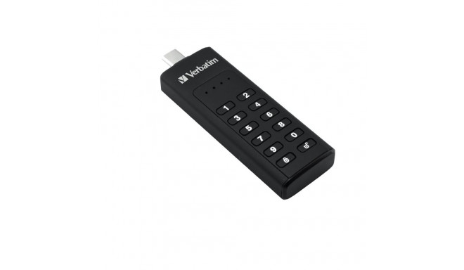 Verbatim Keypad Secure USB-C mälupulk paroolikaitse ja AES-256 riistvaralise krüpteeringuga sinu and