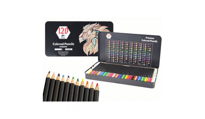 Premium värvipliiatsite komplekt 120 tk erinevad toonid värvinimekiri