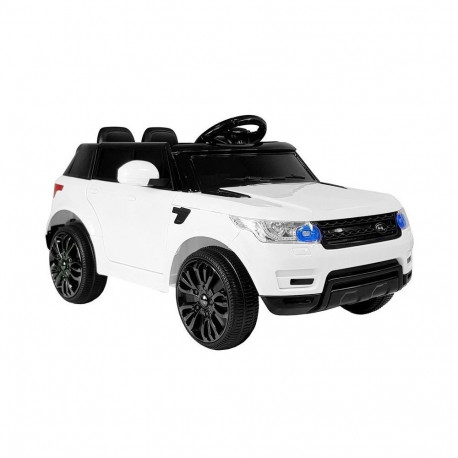 Laste elektriauto HL1638 kaugjuhtimispult MP3 LED-tuled, valge